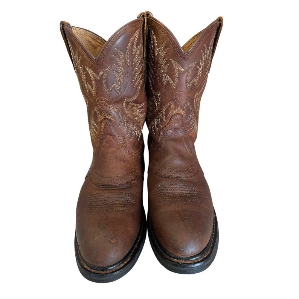Ariat Men's Sierra Saddle Western Work Boots 10 EE Brown Aged Bark Soft Toe Wide